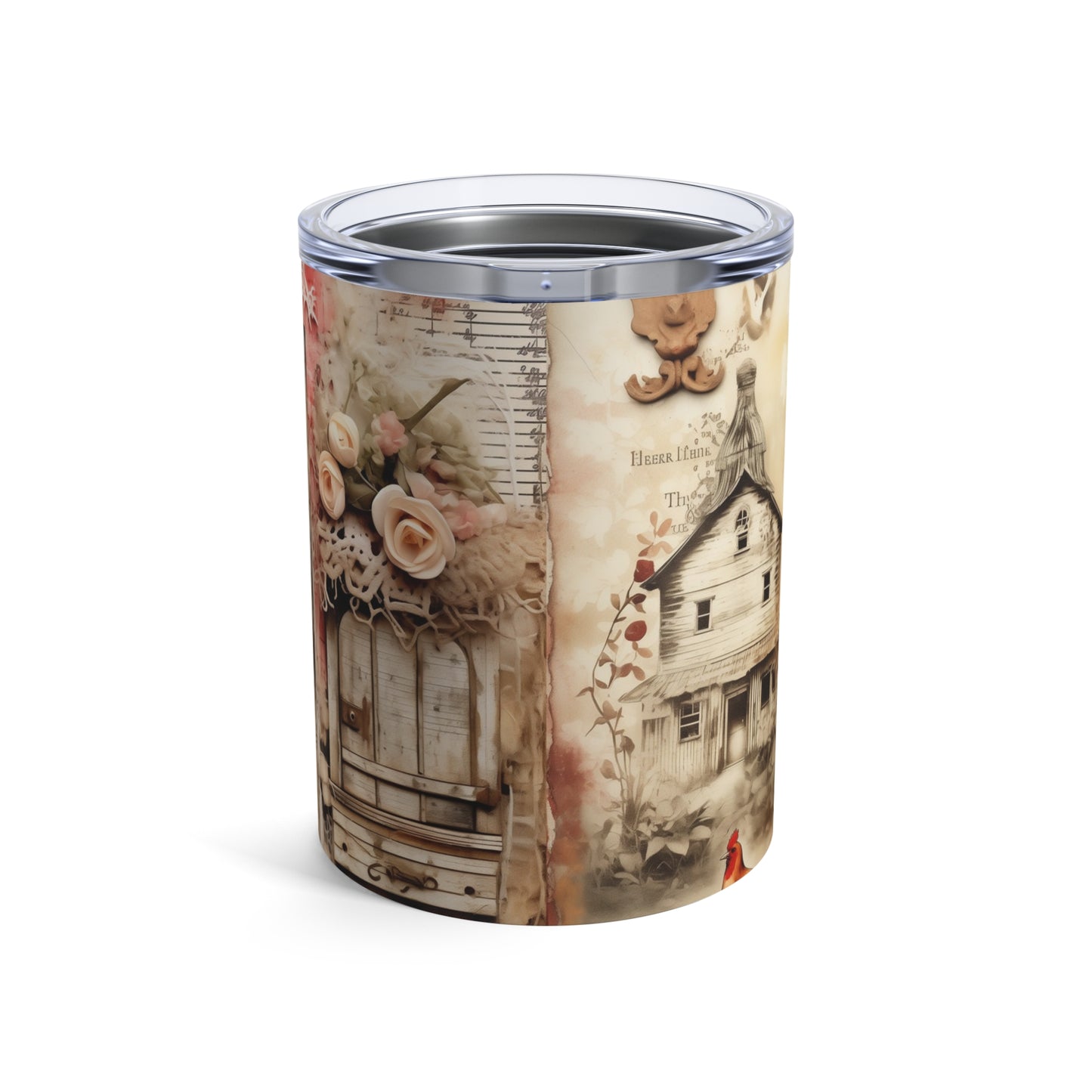 Rustic Bloom 10oz Tumbler – Cow, Lace & Country Grace