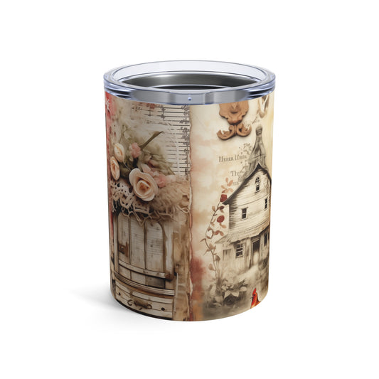 Rustic Bloom 10oz Tumbler – Cow, Lace & Country Grace
