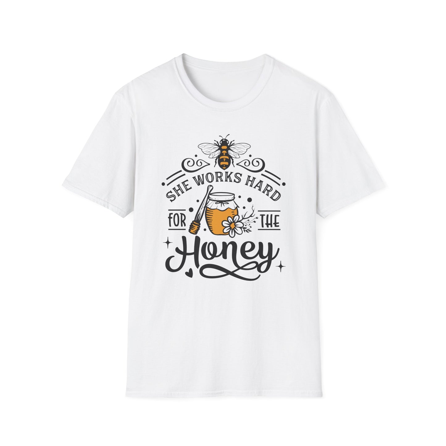 “She Works Hard for the Honey” Tee – Buzzed, Blessed & Bee-yond Tired